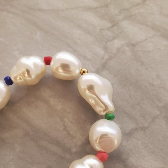 🌈 J.Crew Pearl Beads Beaded Colorful Stretch Bracelet 🌈 - Picture 3 of 11